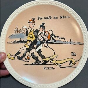 Vintage Newell Pottery Co Norman Rockwell Die Walk am Rhein Decorative Plate Ltd